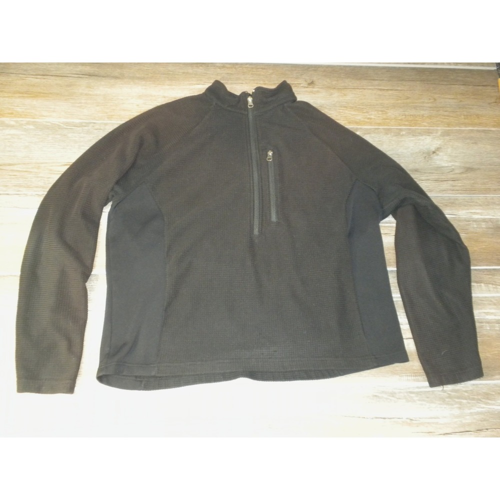 Marmot Jacket‎ Mens XL Black Dropline Polartec Thermal Fleece Half Zip Sweater